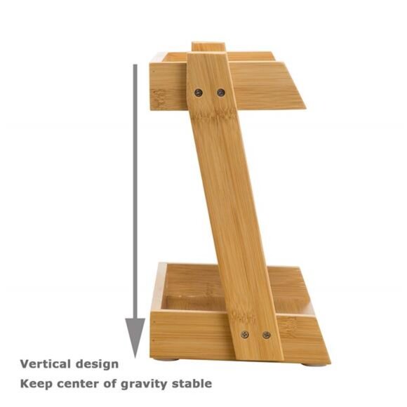 Bamboo Makeup & Countertop Organizer, Small -2 Layer Cosmetics,Lipsticks,Jewelry - Picture 3 of 7